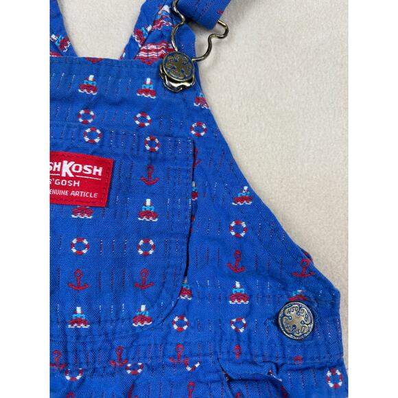 VINTAGE Oshkosh B'Gosh nautical overalls 18M EUC Made in USA 100% cotton - Picture 3 of 8